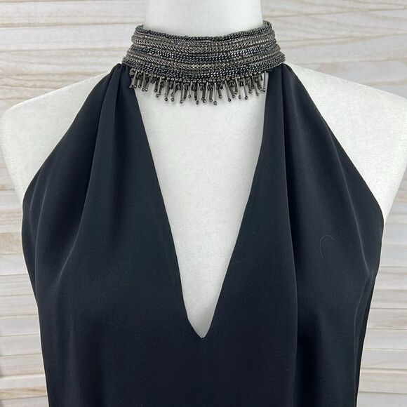 Ramy Brook Raelyn Beaded High Neck Silk Halter Top Small - Picture 3 of 13